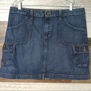 Denim cargo skirt